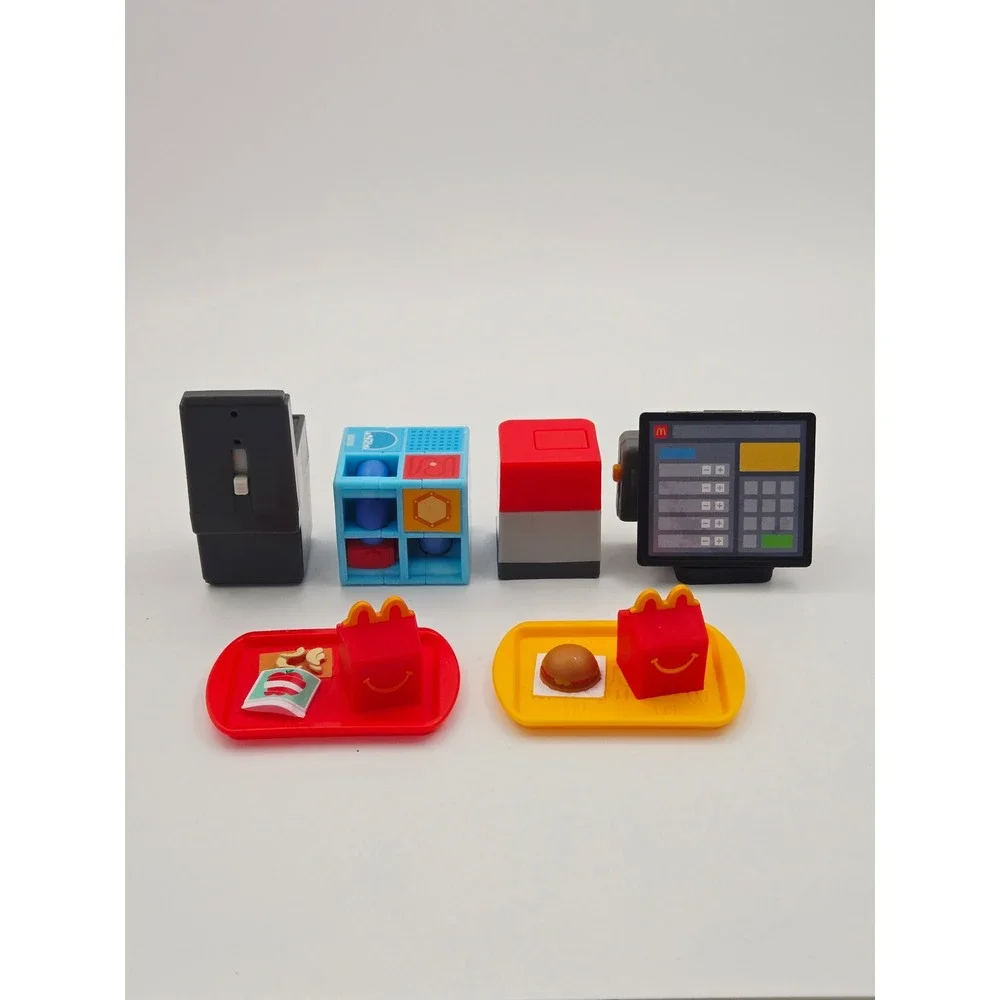 McDonalds Lil McDonald's Happy Meal Toy Lot Miniature  Food Trays Playground 6pc